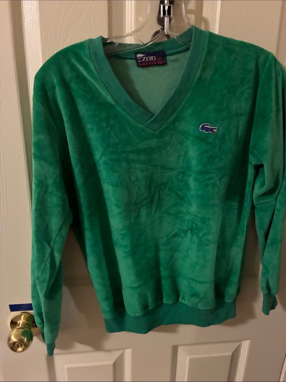 IZOD/jg Lacoste Emerald Green V-Neck Sweater - excellent vintage!